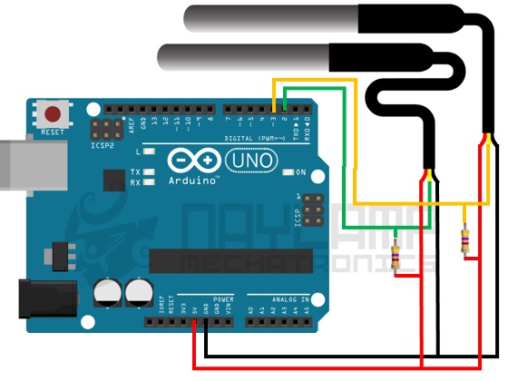 These work on a supply in the range of 3 to 5.5v, . Tutorial sensor digital de temperatura DS18B20